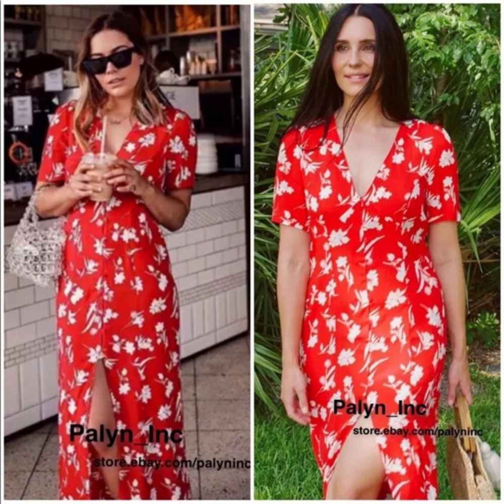NWT ZARA Long floral button down shirt maxi dress - Picture 7 of 13
